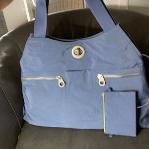 Baggalini Blue large Nylon Tote Satchel Shoulder
